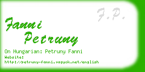fanni petruny business card